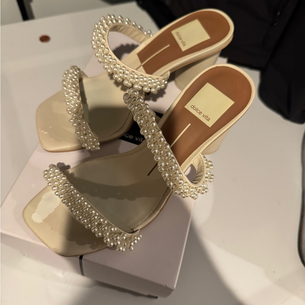 Dolce Vita White and Cream Heels